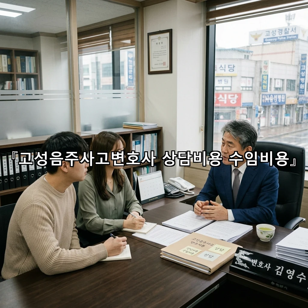 고성음주사고변호사 상담비용 수임비용