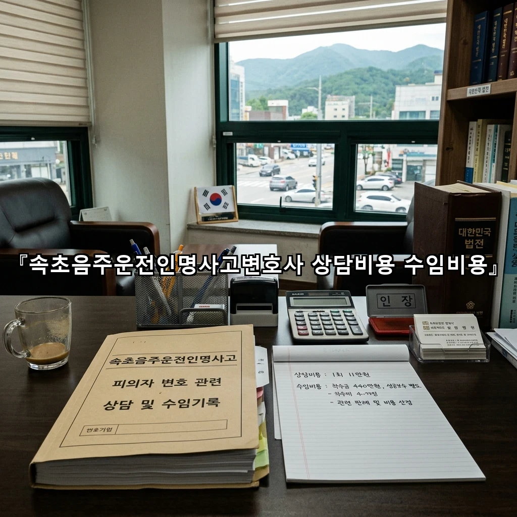 속초음주운전인명사고변호사 상담비용 수임비용