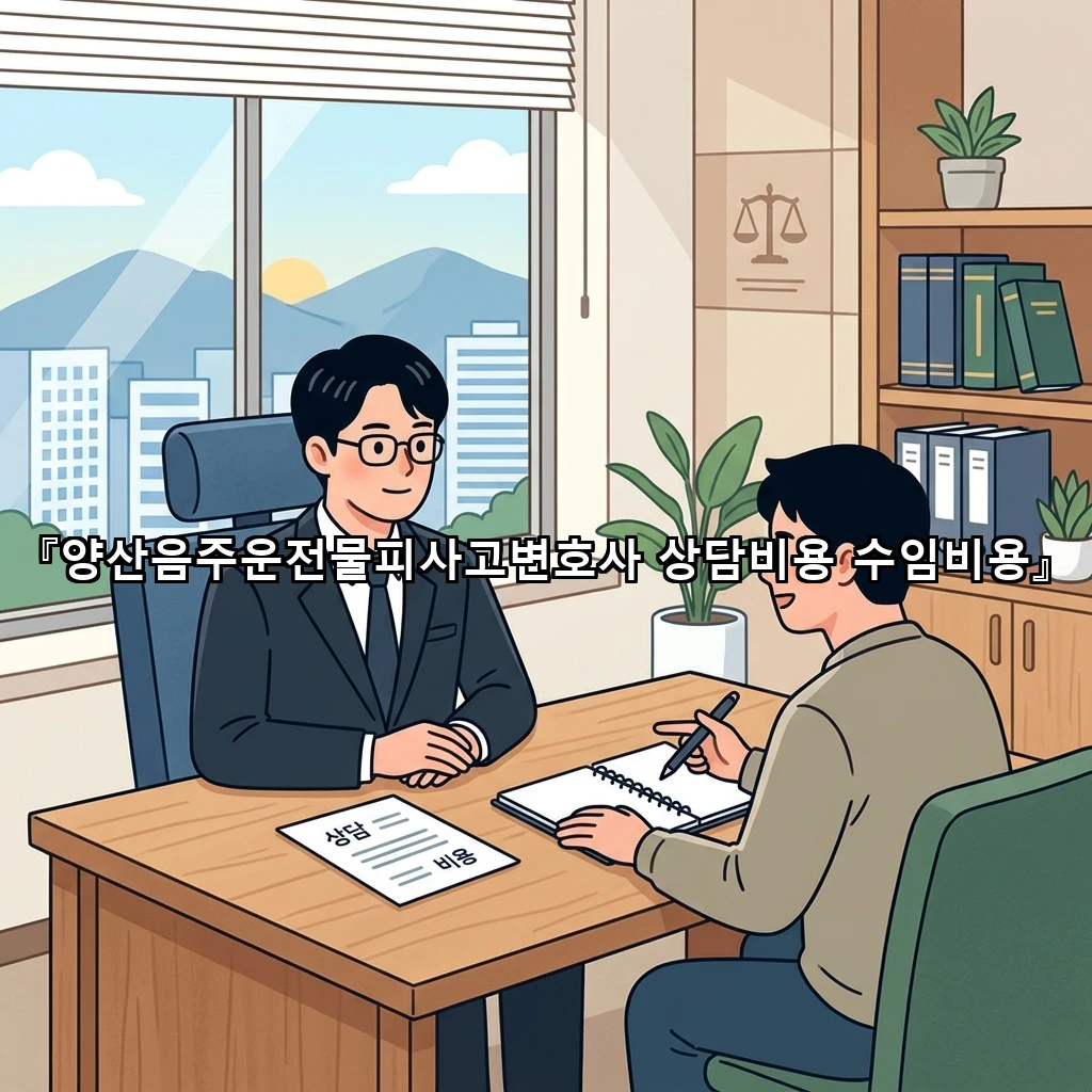 양산음주운전물피사고변호사 상담비용 수임비용