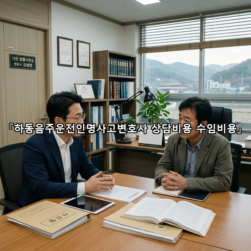 하동음주운전인명사고변호사 상담비용 수임비용