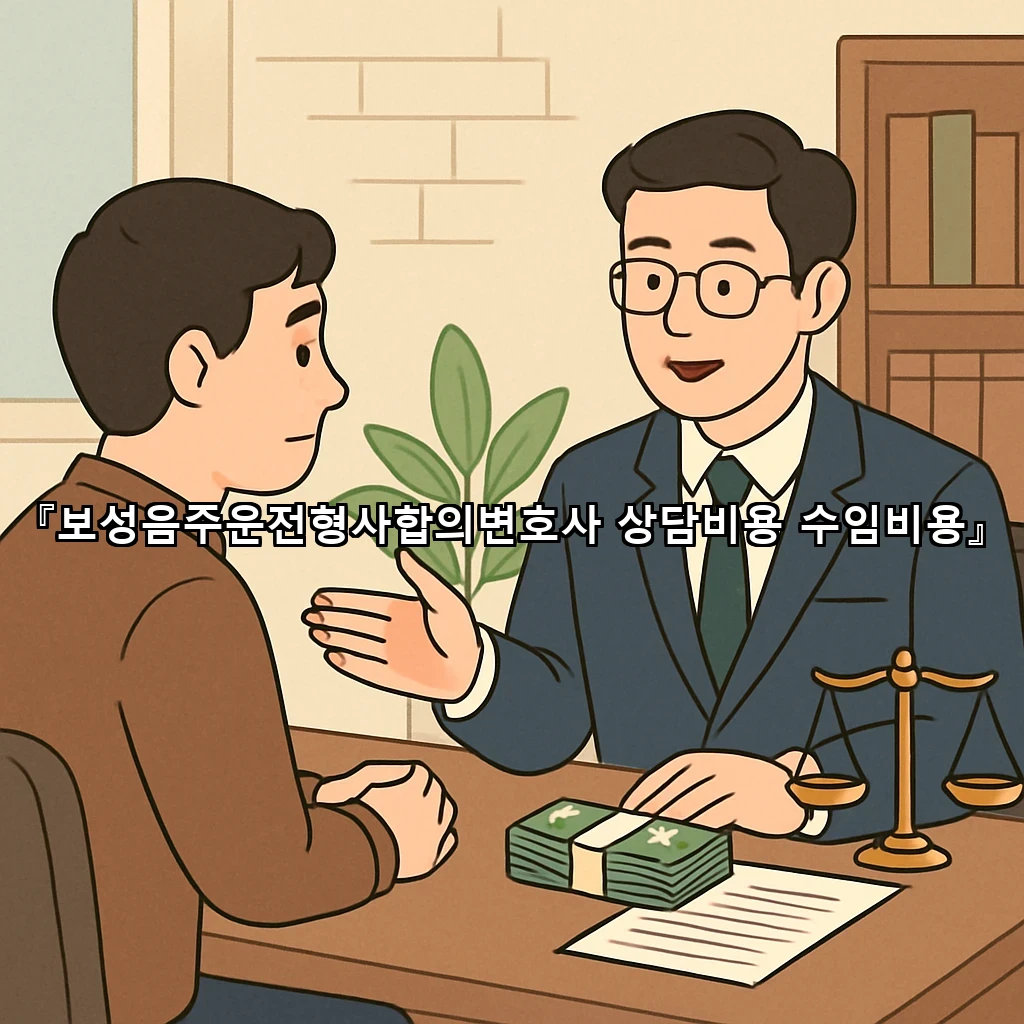 보성음주운전형사합의변호사 상담비용 수임비용
