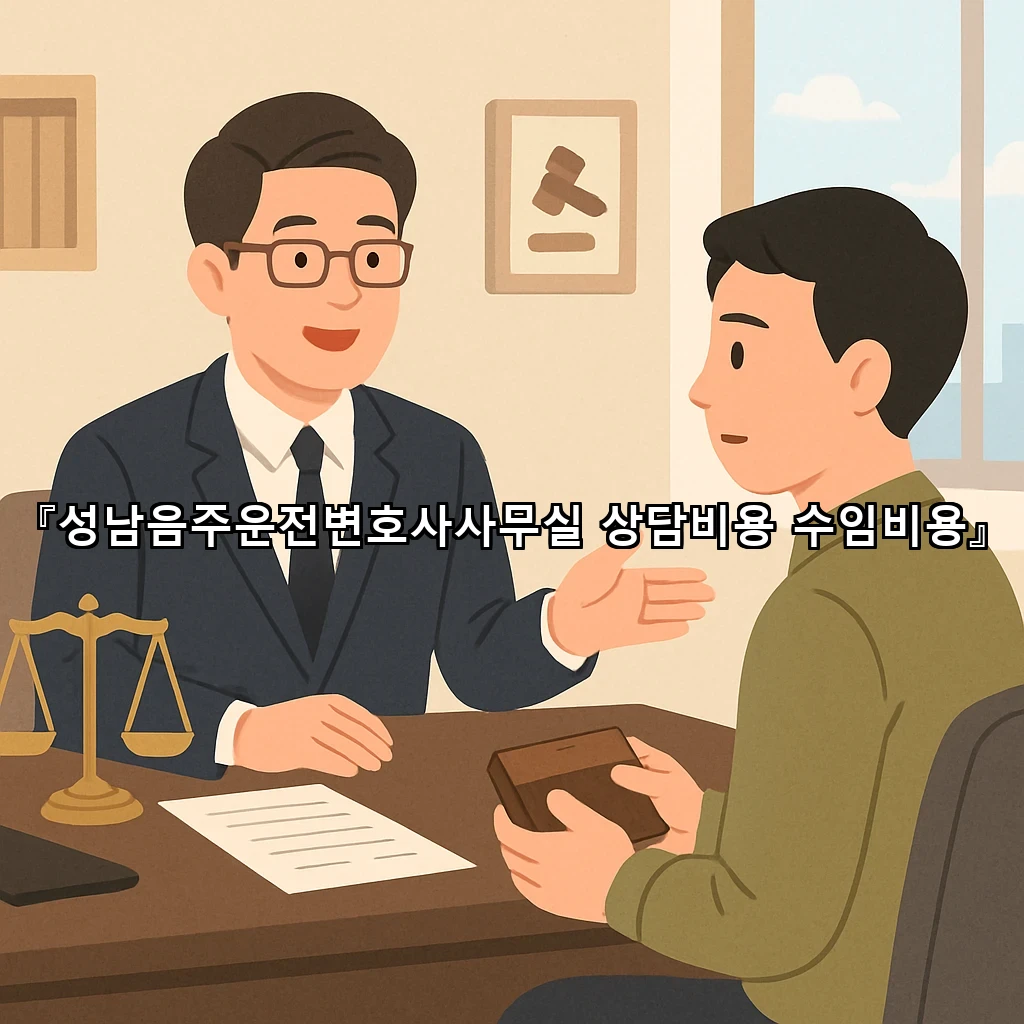 성남음주운전변호사사무실 상담비용 수임비용