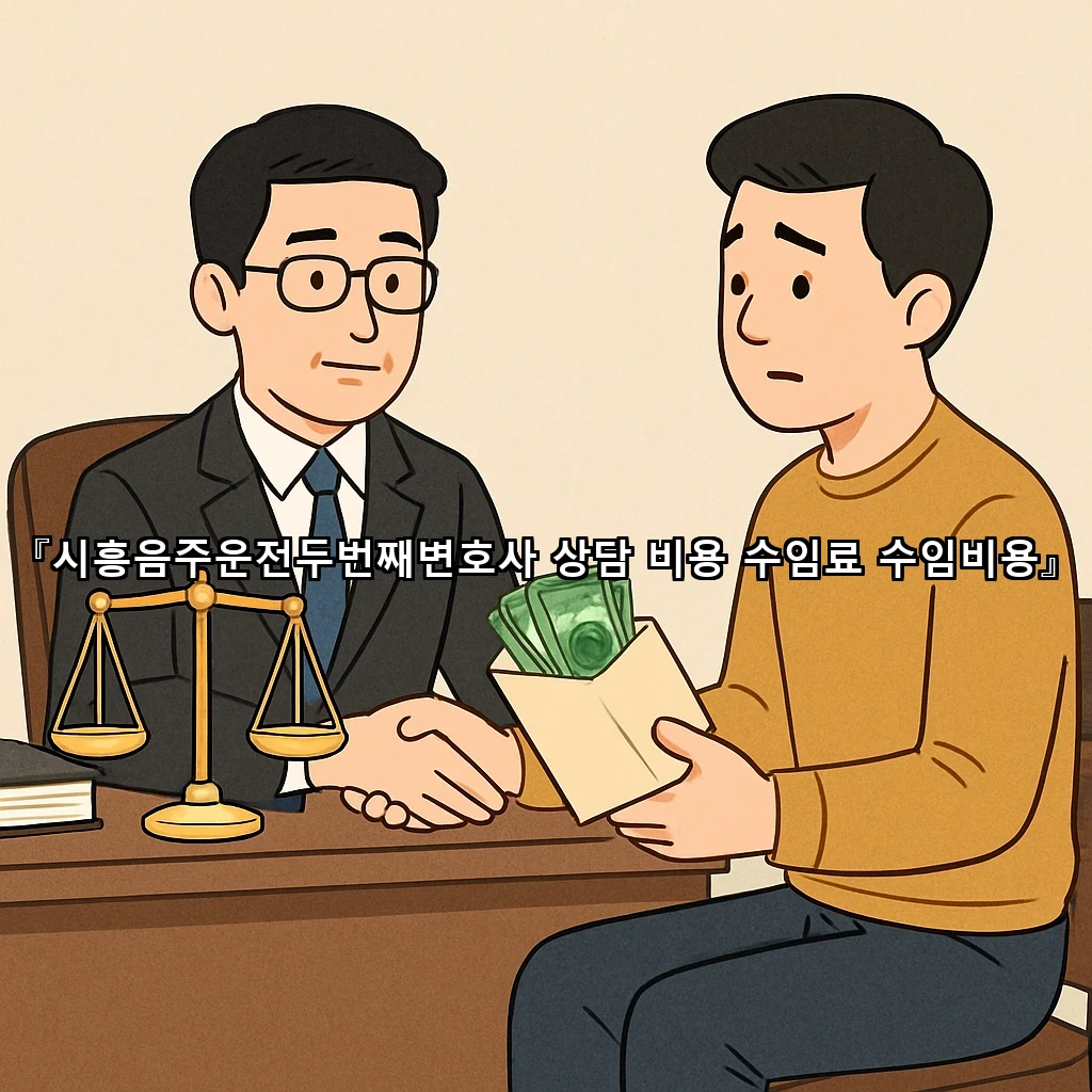 시흥음주운전두번째변호사 상담 비용 수임료 수임비용