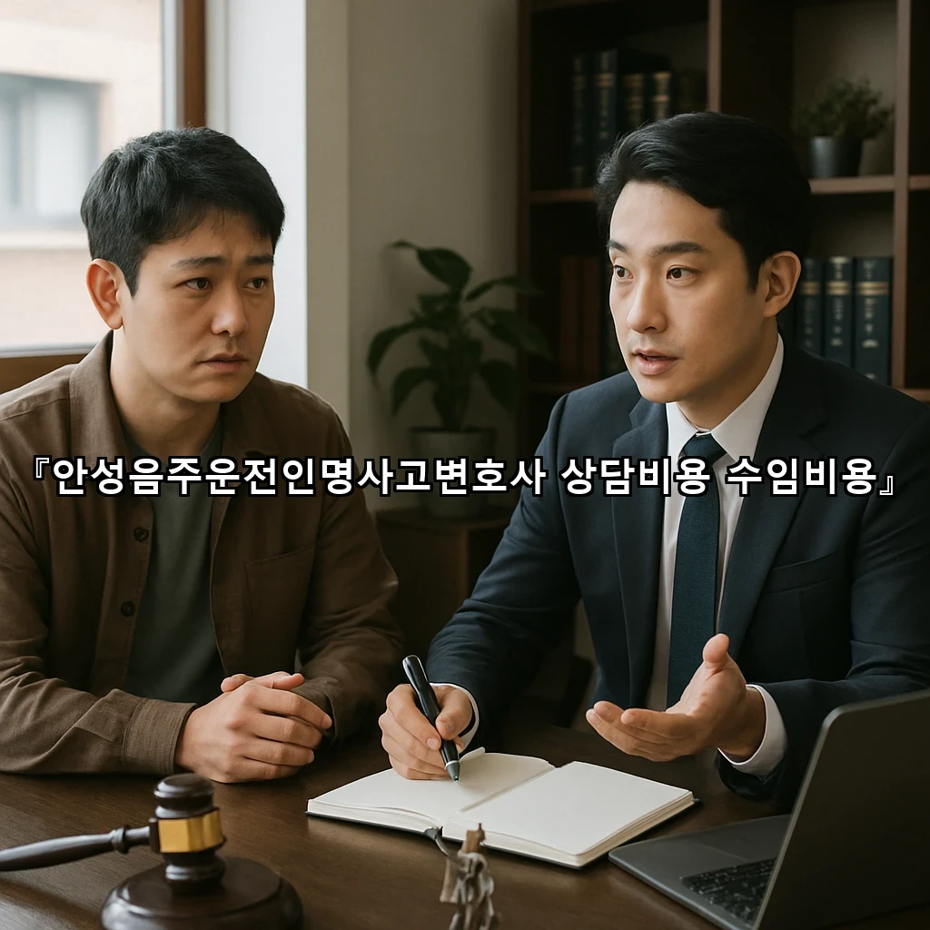 안성음주운전인명사고변호사 상담비용 수임비용