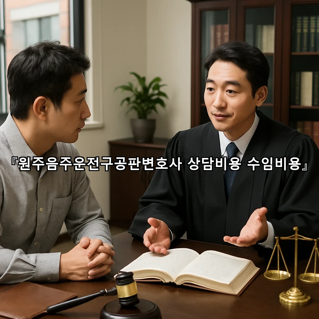 원주음주운전구공판변호사 상담비용 수임비용
