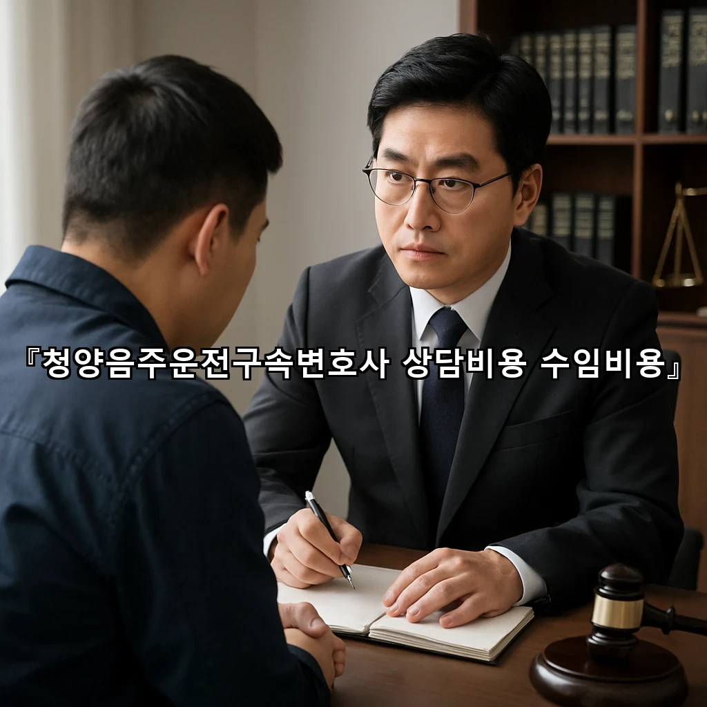 청양음주운전구속변호사 상담비용 수임비용