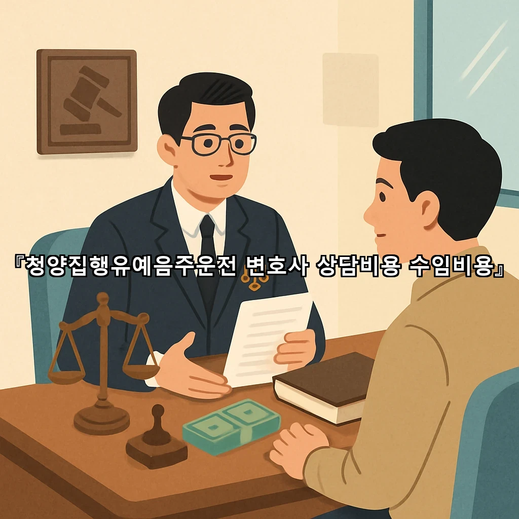 청양집행유예음주운전 변호사 상담비용 수임비용
