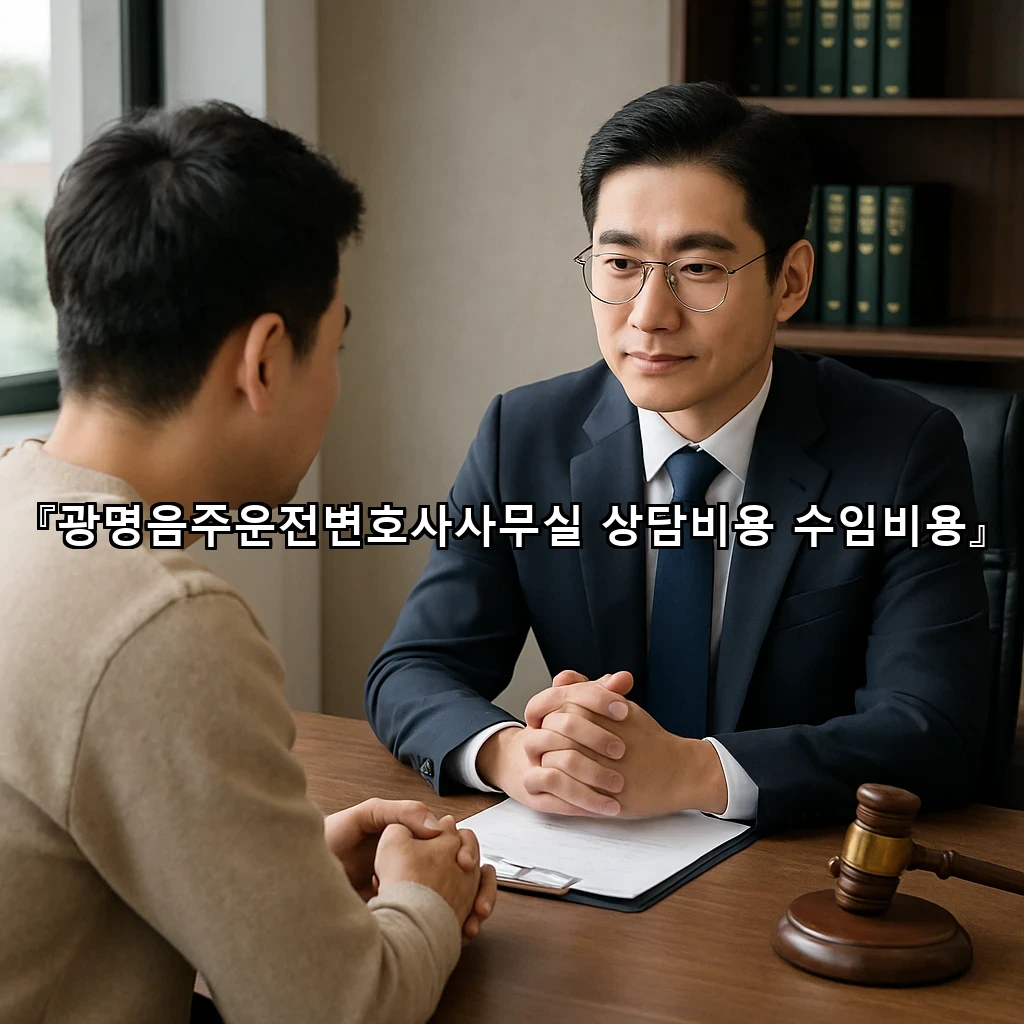 광명음주운전변호사사무실 상담비용 수임비용