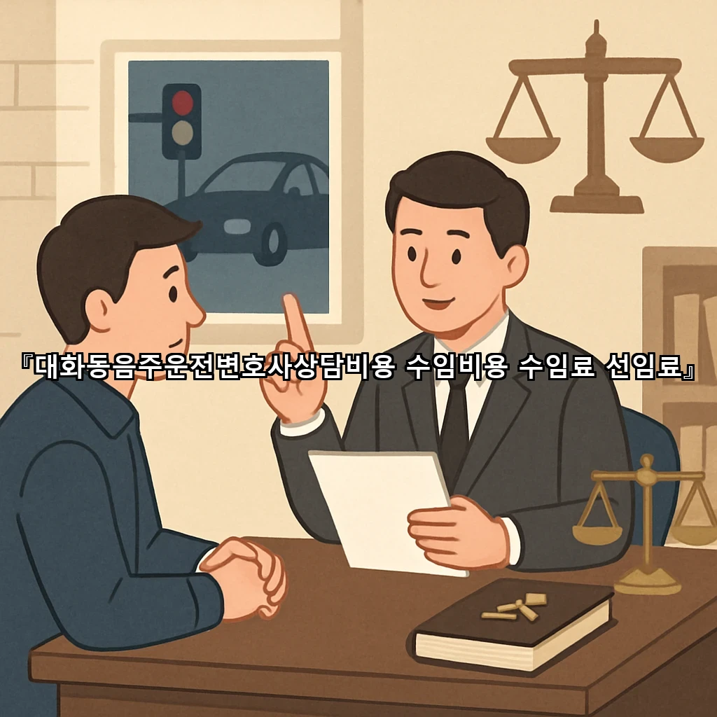 대화동음주운전변호사상담비용 수임비용 수임료 선임료