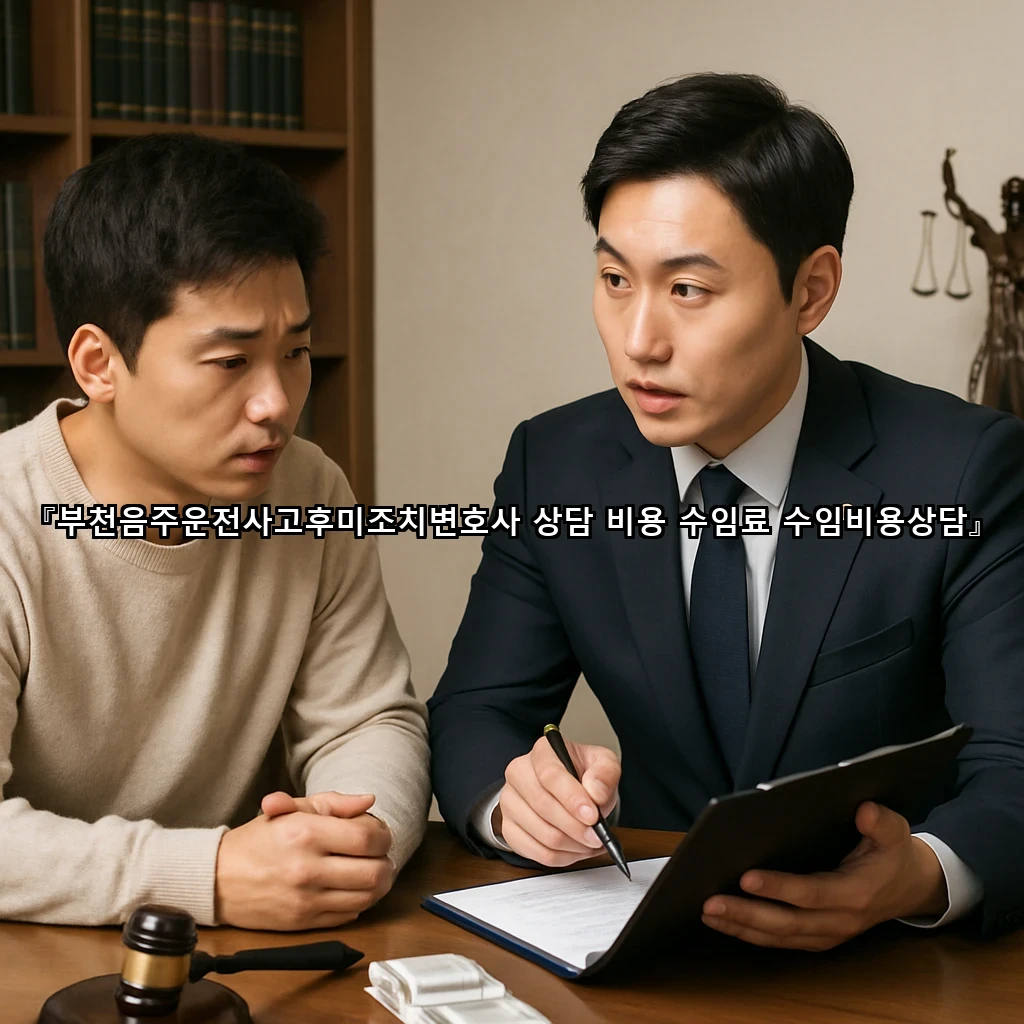 부천음주운전사고후미조치변호사 상담 비용 수임료 수임비용상담