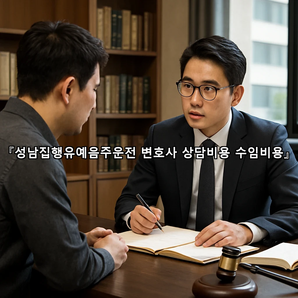 성남집행유예음주운전 변호사 상담비용 수임비용
