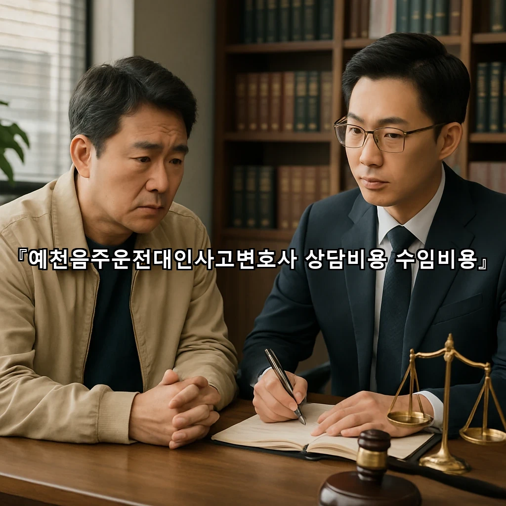 예천음주운전대인사고변호사 상담비용 수임비용