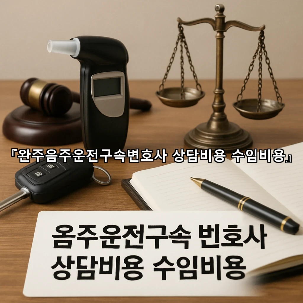 완주음주운전구속변호사 상담비용 수임비용