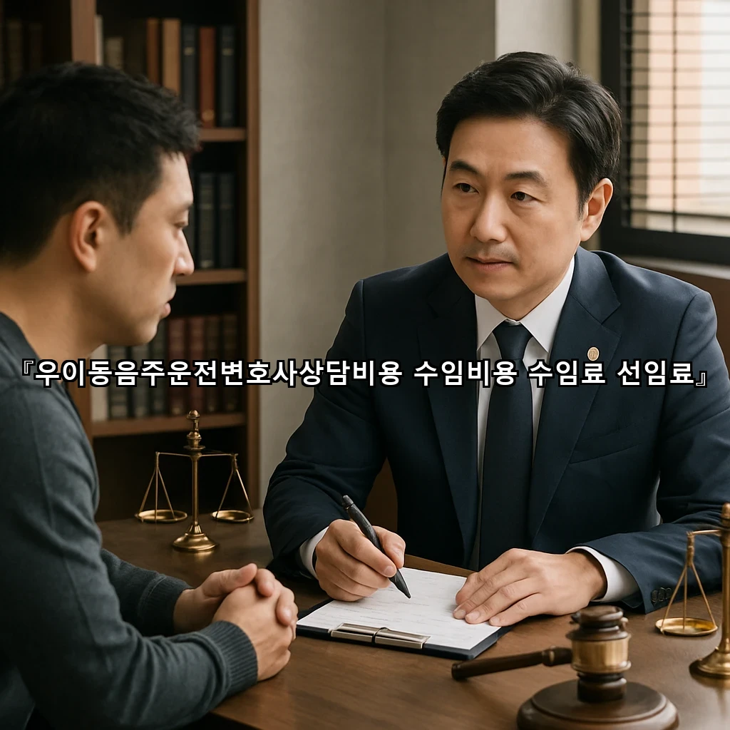 우이동음주운전변호사상담비용 수임비용 수임료 선임료