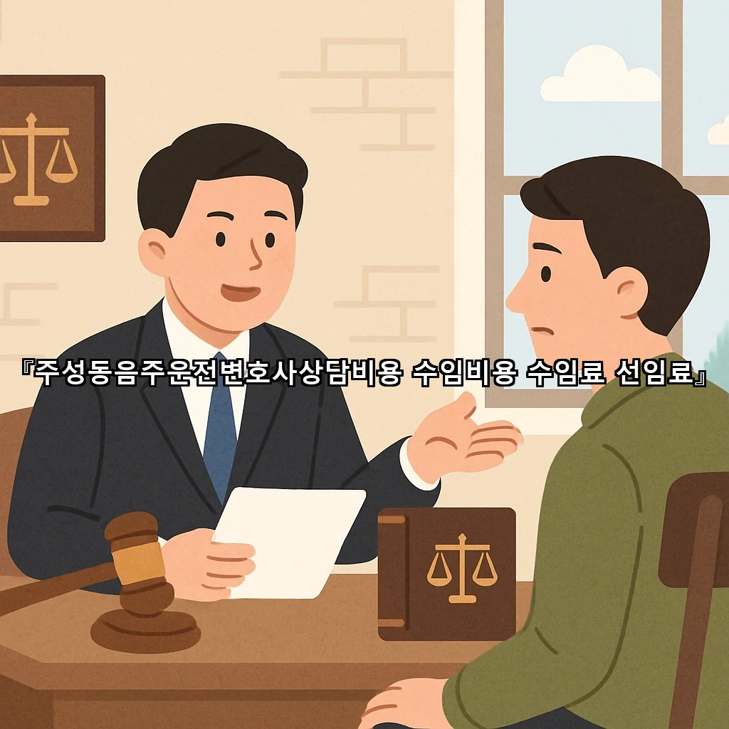 주성동음주운전변호사상담비용 수임비용 수임료 선임료