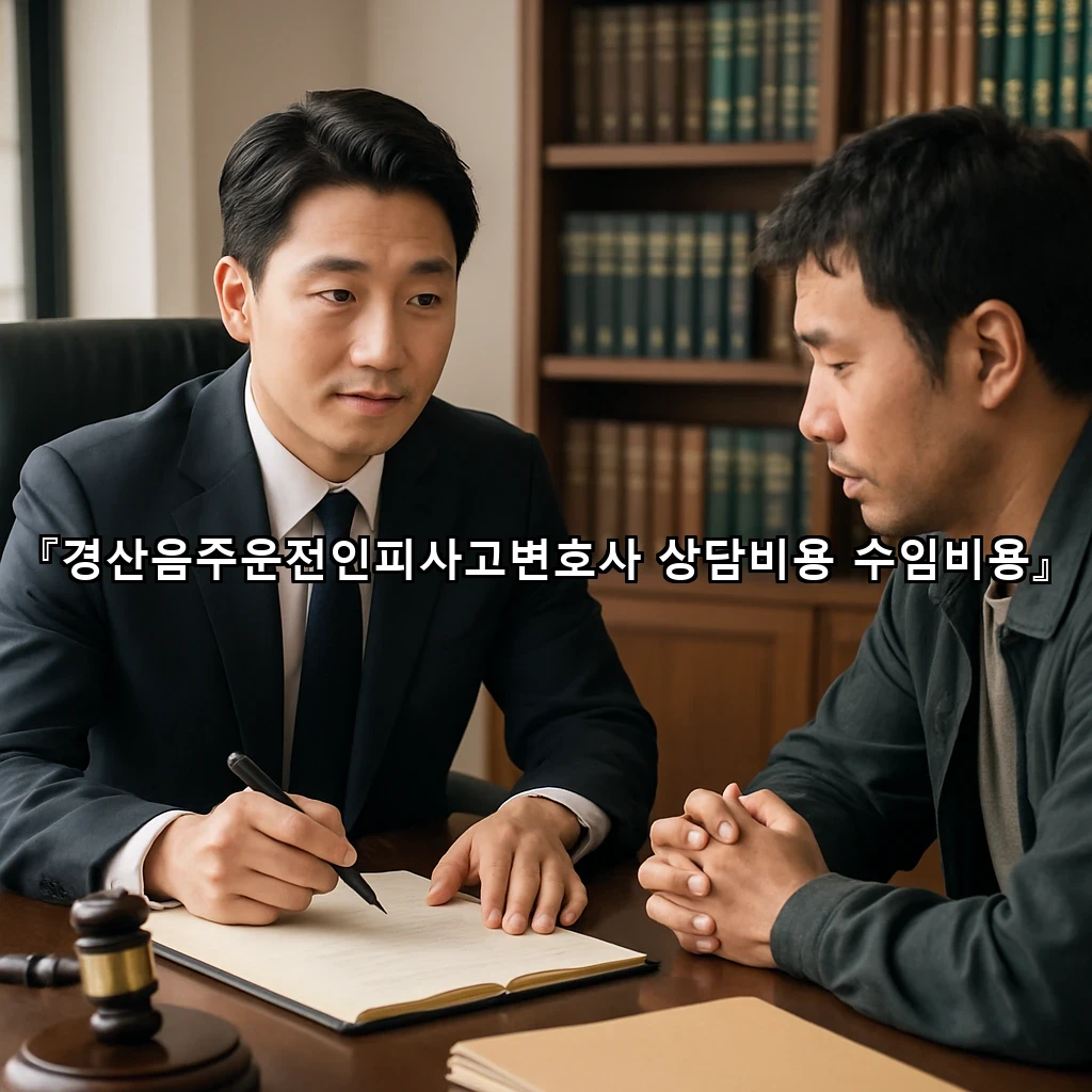 경산음주운전인피사고변호사 상담비용 수임비용
