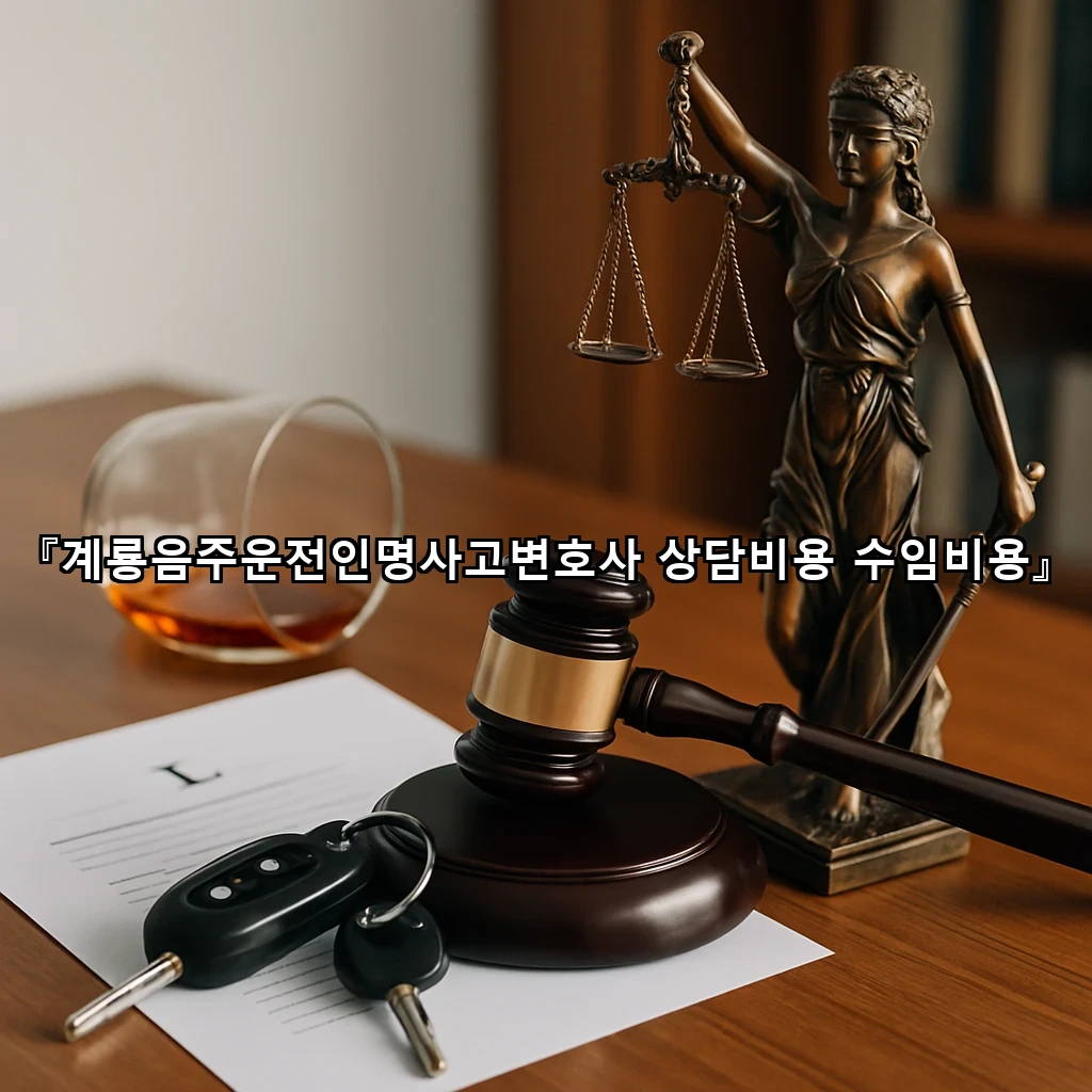 계룡음주운전인명사고변호사 상담비용 수임비용
