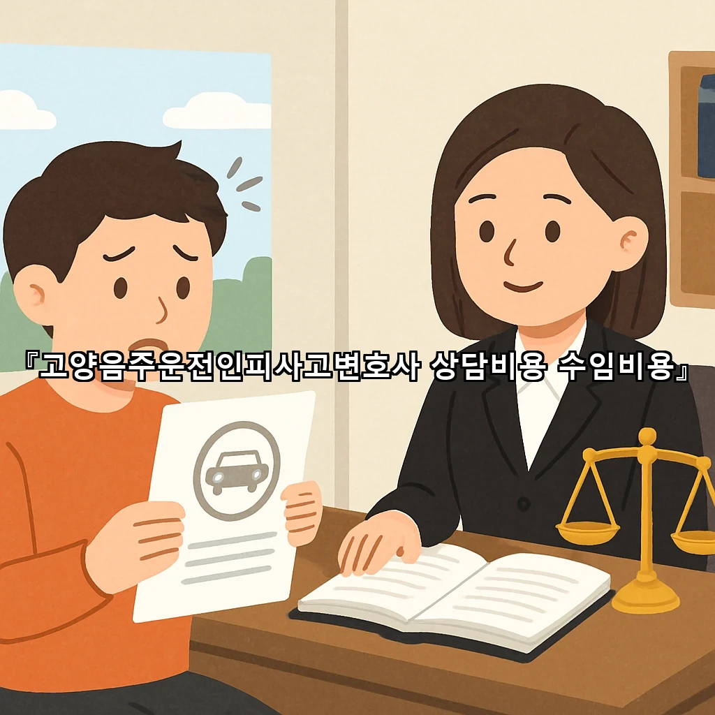고양음주운전인피사고변호사 상담비용 수임비용