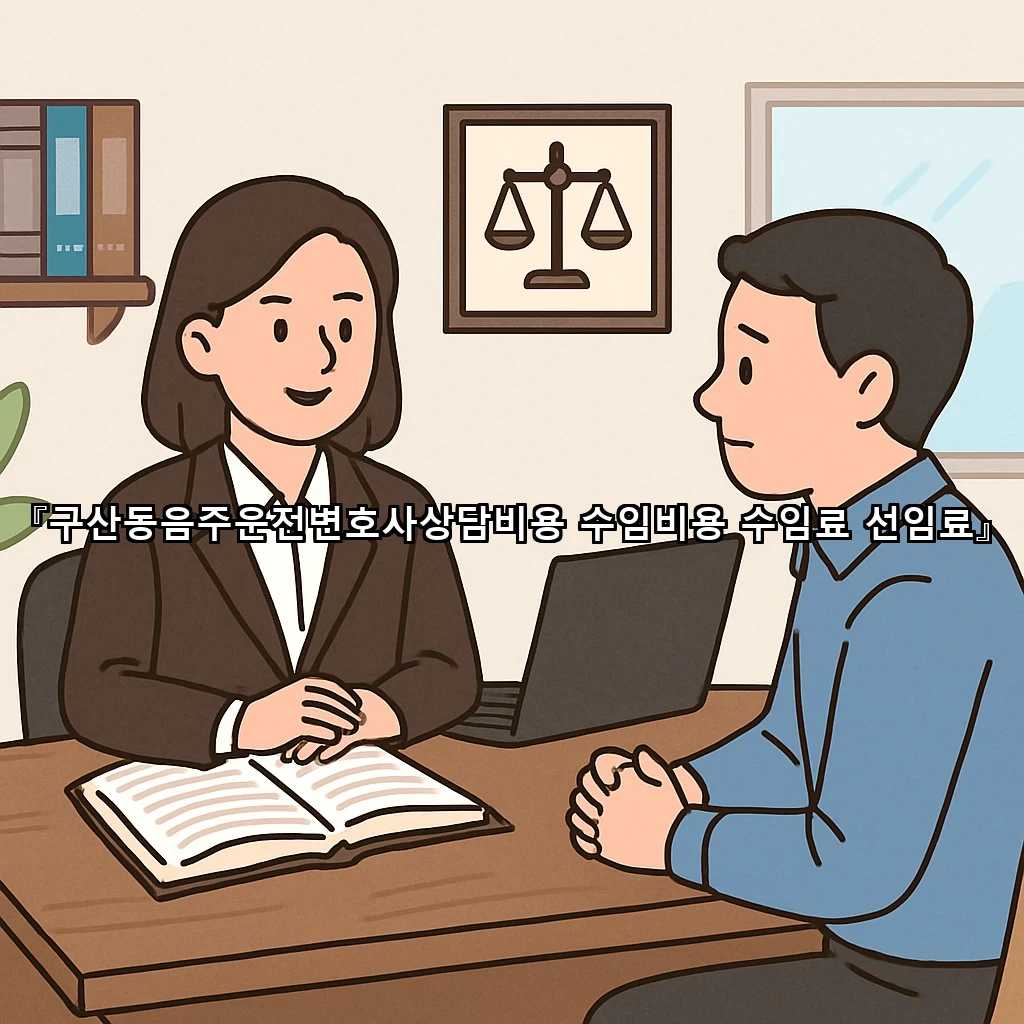 구산동음주운전변호사상담비용 수임비용 수임료 선임료