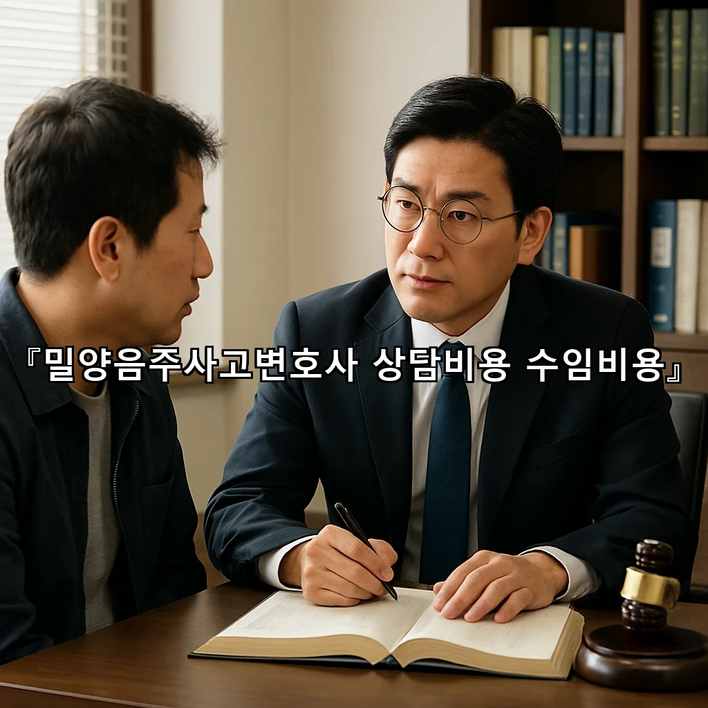 밀양음주사고변호사 상담비용 수임비용