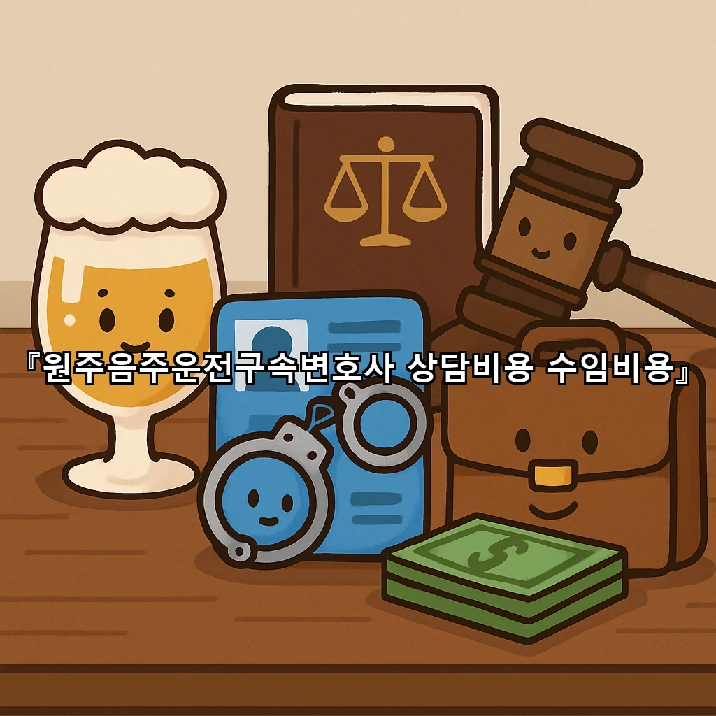 원주음주운전구속변호사 상담비용 수임비용