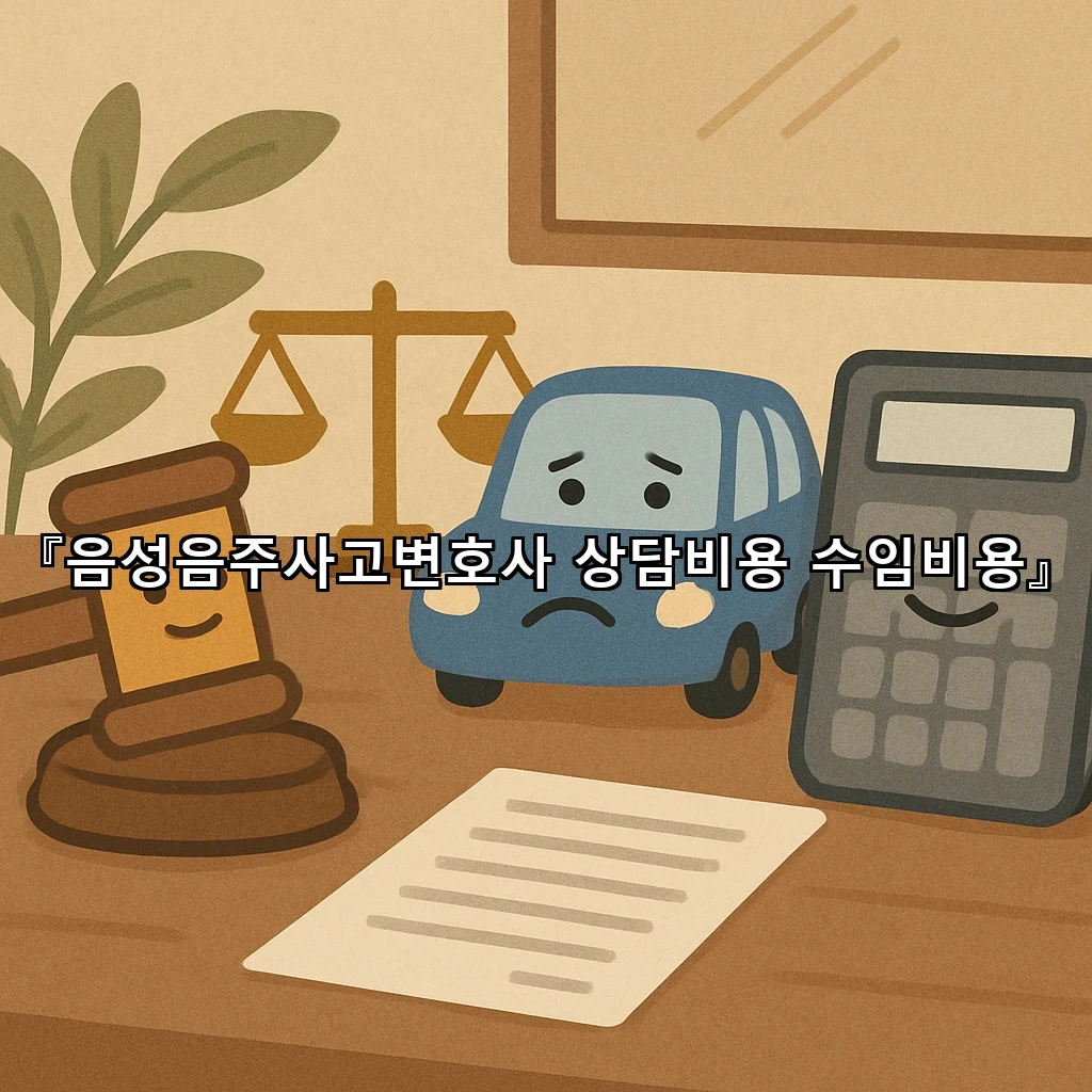 음성음주사고변호사 상담비용 수임비용
