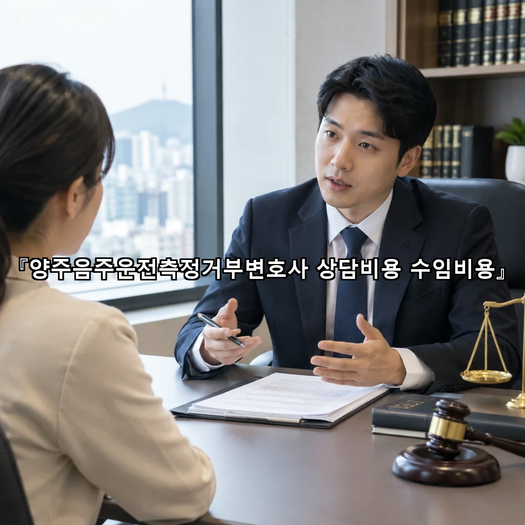 양주음주운전측정거부변호사 상담비용 수임비용
