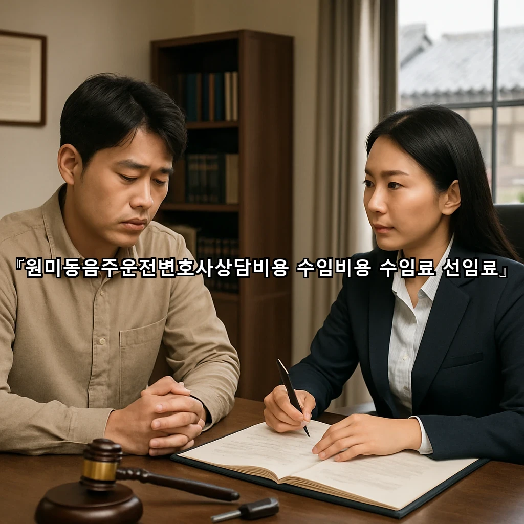 원미동음주운전변호사상담비용 수임비용 수임료 선임료